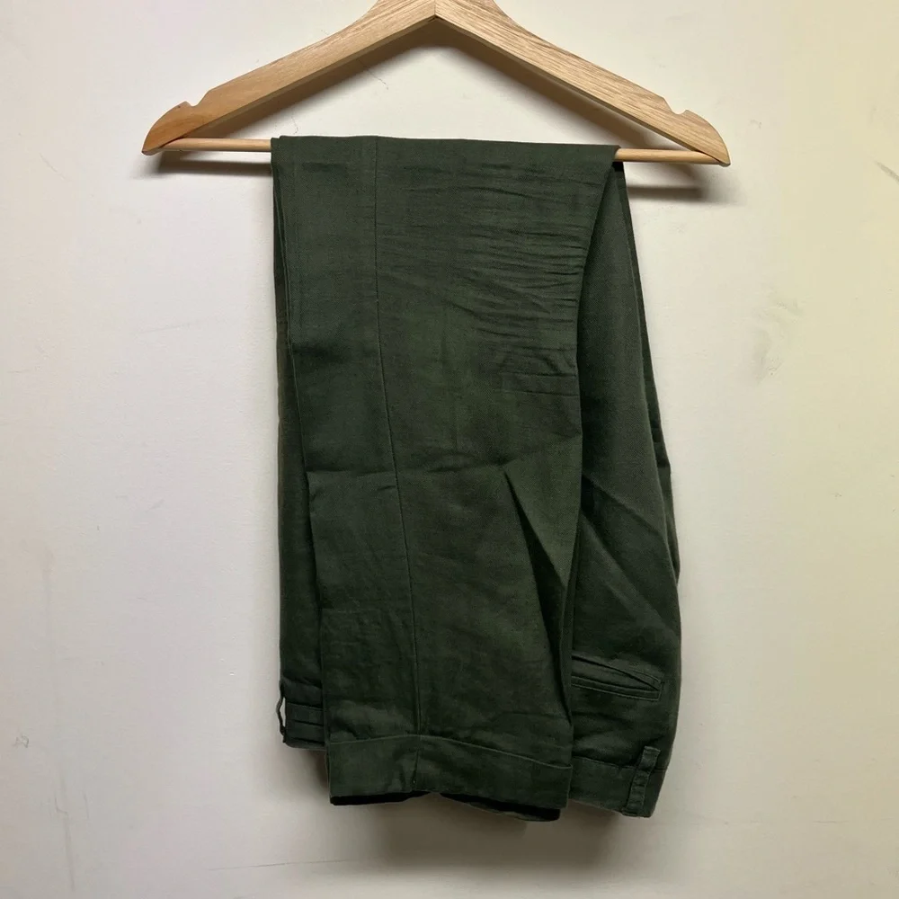 Jomers Dark Green Cotton Linen Pants